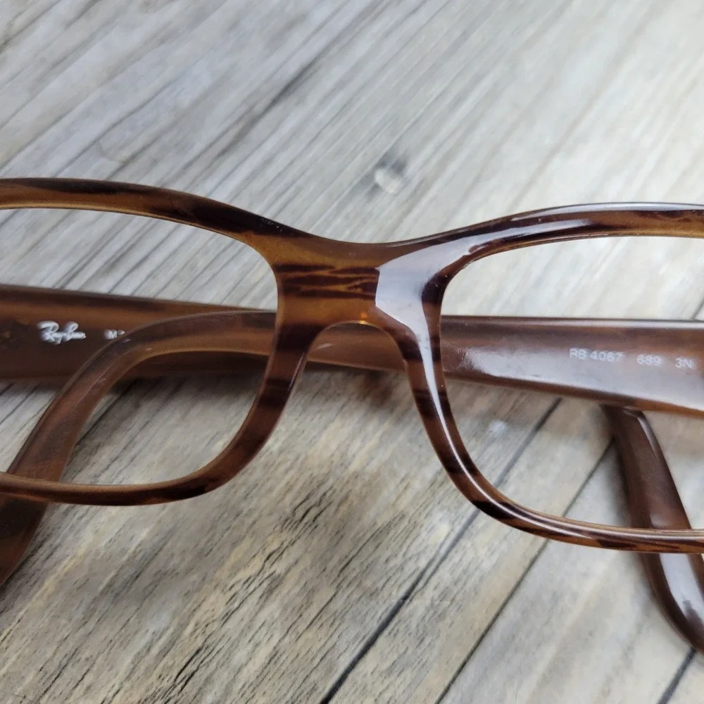 Ray-Ban Eyeglasses RB 4067 689 Brown Rectangular Frames‎ Only 52-16-145